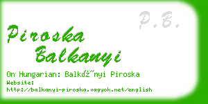 piroska balkanyi business card